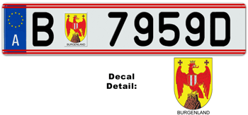 AUSTRIA(BURGENLAND) LICENSE  PLATE EURO (EEC)--