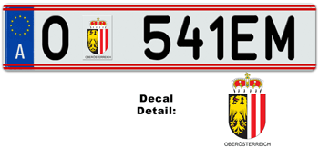 AUSTRIA(UPPER AUSTRIA) LICENSE  PLATE EURO (EEC)--