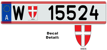AUSTRIA(VIENNA)  LICENSE  PLATE EURO (EEC) --