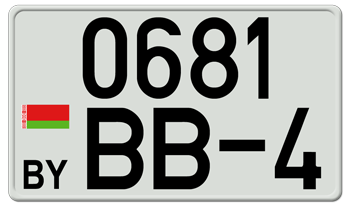BELARUS EURO SQUARE LICENSE PLATE --