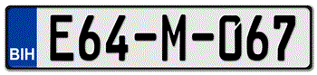 BOSNIA (PRE EEC) EURO LICENSE PLATE -