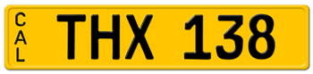CALIFORNIA YELLOW AND BLACK EUROPEAN STYLE LICENSE PLATE -