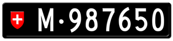 SWITZERLAND (SWISS) MILITARY EURO LICENSE PLATE -