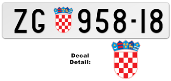 CROATIA LICENSE PLATE -