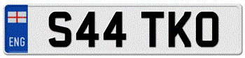 ENGLAND LICENSE PLATE FRONT --