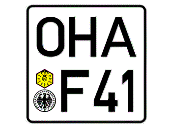 GERMAN MOTORCYCLE LICENSE PLATE ISSUED BETWEEN 1950 TO 1989 -