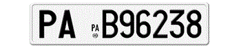 ITALY 1977-1994 LICENSE PLATE PROVINCE OF PALERMO -