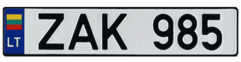 LITHUANIA FLAG EURO LICENSE PLATE --