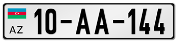 AZERBAIJAN LICENSE PLATE EURO
