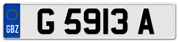 GIBRALTAR EURO (EEC) FRONT LICENSE PLATE