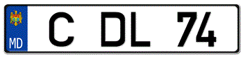 MOLDOVA EUROPEAN (BLUE FIELD) LICENSE  PLATE  --