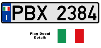 ITALY EUROSTYLE LICENSE  PLATE  --