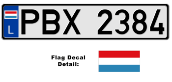 LUXEMBOURG EUROSTYLE LICENSE  PLATE  --