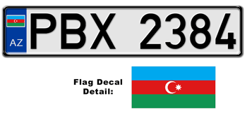 AZERBAIJAN EUROSTYLE LICENSE PLATE --