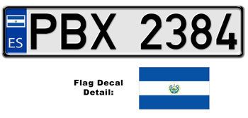 EL SALVADOR EUROSTYLE LICENSE  PLATE  --
