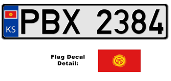 KYRGYZSTAN EUROSTYLE LICENSE  PLATE  --
