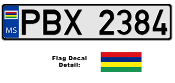 MAURITIUS EUROSTYLE LICENSE  PLATE  --