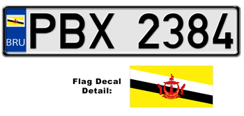 BRUNEI EUROSTYLE LICENSE  PLATE  --