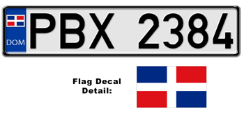DOMINICAN REPUBLIC EUROSTYLE LICENSE PLATE --