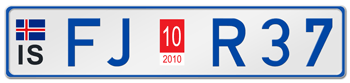 ICELAND LICENSE PLATE