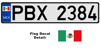 MEXICO EUROSTYLE LICENSE  PLATE  --