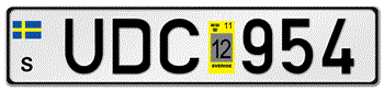 SWEDEN EURO LICENSE PLATE PERFECT FOR YOUR VOLVO OR SAAB -