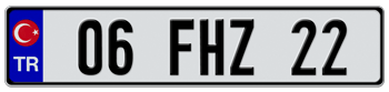 TURKEY EURO LICENSE  PLATE -