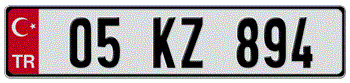 TURKEY FLAG DECAL EURO LICENSE PLATE -