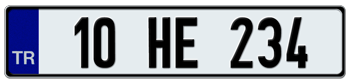 TURKEY (TR) EURO LICENSE PLATE -