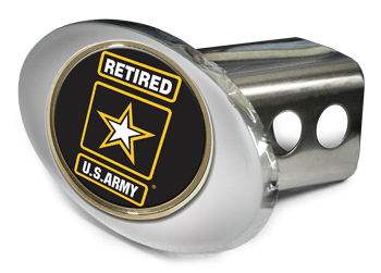 ARMY RETIRED EMBLEM 3D TRAILER HITCH COVER