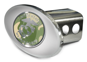 US MARINE CAMO EMBLEM 3D TRAILER HITCH COVER