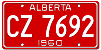 1960 ALBERTA LICENSE PLATE -