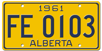 1961 ALBERTA LICENSE PLATE -