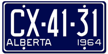1964 ALBERTA LICENSE PLATE -