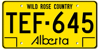 1975 ALBERTA LICENSE PLATE -