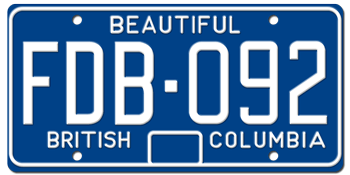 1970 BRITISH COLUMBIA LICENSE PLATE -
