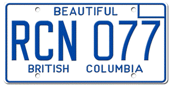 1973 BRITISH COLUMBIA LICENSE PLATE -