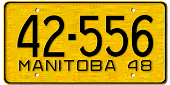 1948 MANITOBA LICENSE PLATE -