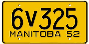1952 MANITOBA LICENSE PLATE -
