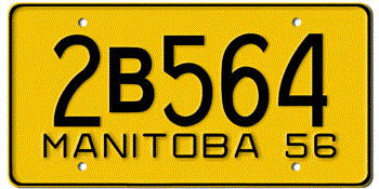 1956 MANITOBA LICENSE PLATE -