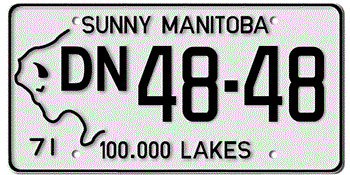 1971 MANITOBA LICENSE PLATE -