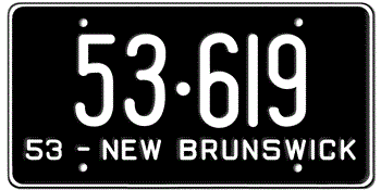 1953 NEW BRUNSWICK LICENSE PLATE -