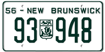1956 NEW BRUNSWICK LICENSE PLATE -