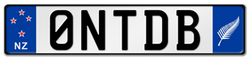 NEW ZEALAND LICENSE  PLATE  --