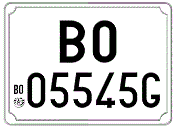 ITALY EURO SQUARE LICENSE PLATE PROVINCE OF BOLOGNA ISSUED BETWEEN 1977 TO 1994. -