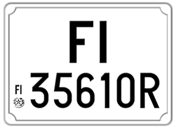 ITALY EURO SQUARE LICENSE PLATE PROVINCE OF FLORENCE ISSUED BETWEEN 1977 TO 1994. -
