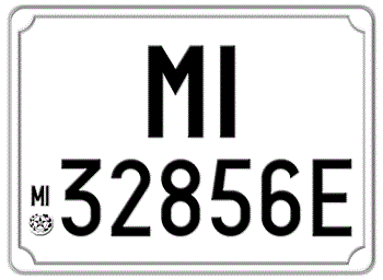 ITALY EURO SQUARE LICENSE PLATE PROVINCE OF MILAN ISSUED BETWEEN 1977 TO 1994. -