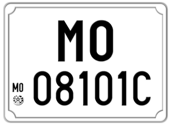 ITALY EURO SQUARE LICENSE PLATE PROVINCE OF MODENA ISSUED BETWEEN 1977 TO 1994. -