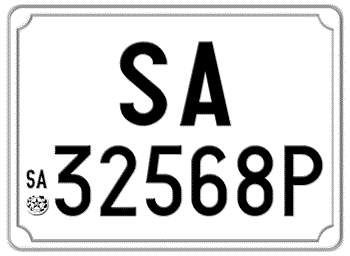 ITALY EURO SQUARE LICENSE PLATE PROVINCE OF SALERNO ISSUED BETWEEN 1977 TO 1994. -