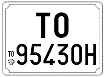 ITALY EURO SQUARE LICENSE PLATE PROVINCE OF TORINO ISSUED BETWEEN 1977 TO 1994. -